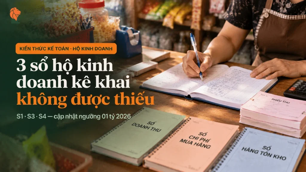 7 sổ kế toán hộ kinh doanh theo Thông tư 88/2021, trong đó S1, S3, S4 bắt buộc
