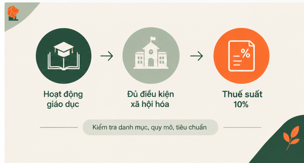Ba bước để trường được thuế suất 10%: hoạt động giáo dục, đủ điều kiện xã hội hóa, đạt danh mục quy mô tiêu chuẩn
