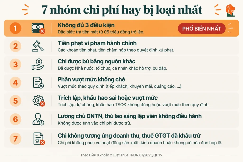 Bảy nhóm chi phí hay bị loại khi tính thuế thu nhập doanh nghiệp theo Luật 67/2025