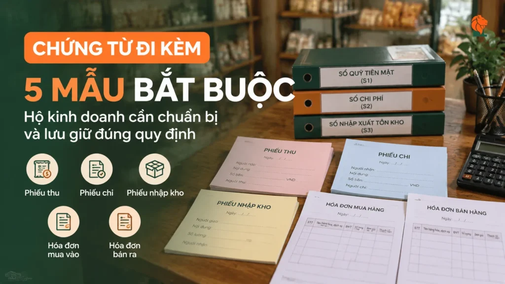 Sơ đồ 5 mẫu chứng từ hộ kinh doanh và sổ kế toán tương ứng theo Thông tư 88/2021