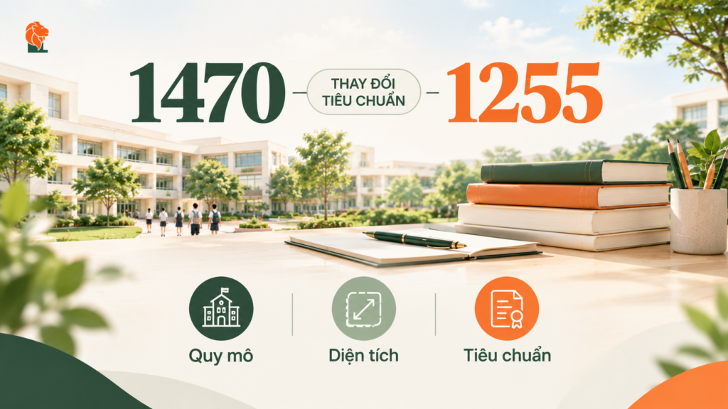 So sánh tiêu chuẩn xã hội hóa QĐ 1470 và QĐ 1255 về quy mô, diện tích và tiêu chuẩn