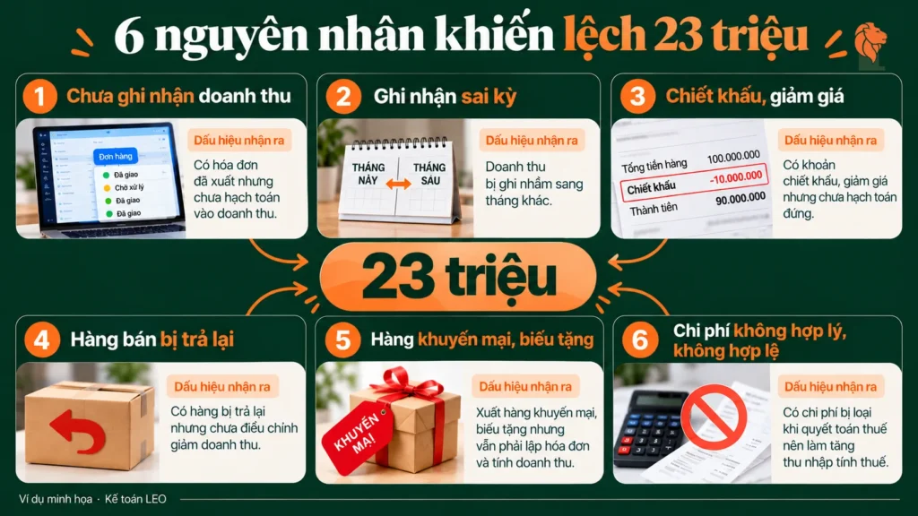 Sáu nguyên nhân doanh thu phần mềm bán hàng lệch tờ khai thuế